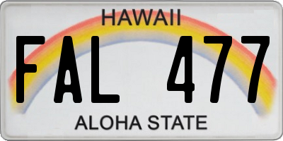 HI license plate FAL477