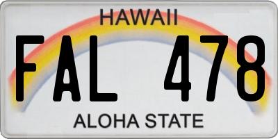 HI license plate FAL478