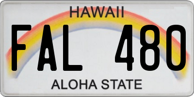 HI license plate FAL480