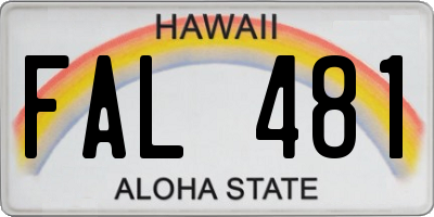HI license plate FAL481