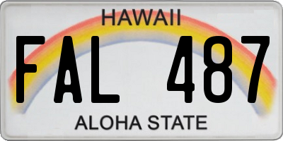 HI license plate FAL487