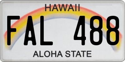 HI license plate FAL488