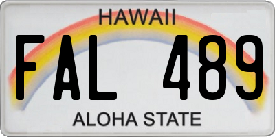 HI license plate FAL489