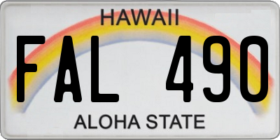 HI license plate FAL490