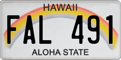 HI license plate FAL491