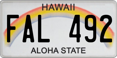 HI license plate FAL492