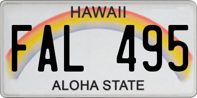 HI license plate FAL495