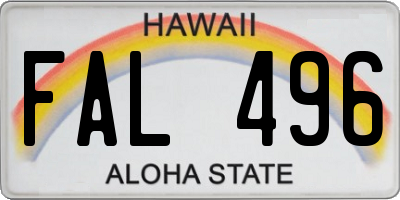 HI license plate FAL496