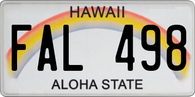 HI license plate FAL498