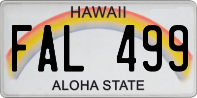 HI license plate FAL499