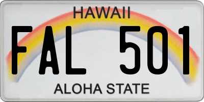 HI license plate FAL501