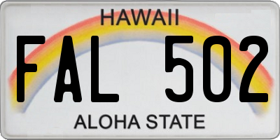 HI license plate FAL502
