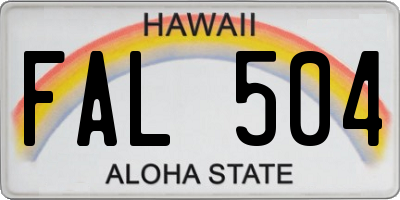 HI license plate FAL504