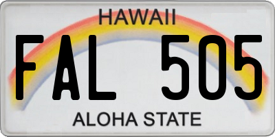 HI license plate FAL505