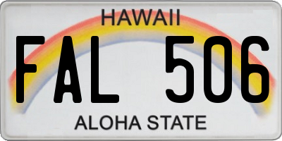 HI license plate FAL506