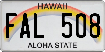 HI license plate FAL508