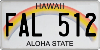HI license plate FAL512