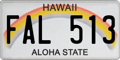 HI license plate FAL513