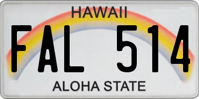HI license plate FAL514