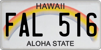 HI license plate FAL516