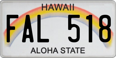 HI license plate FAL518