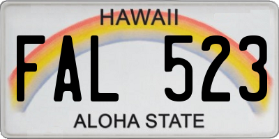 HI license plate FAL523