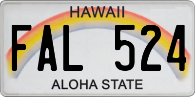 HI license plate FAL524