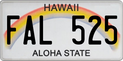 HI license plate FAL525
