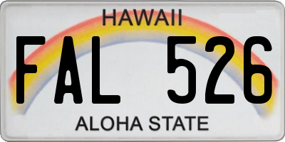 HI license plate FAL526