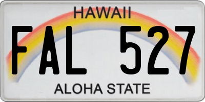HI license plate FAL527