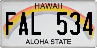 HI license plate FAL534