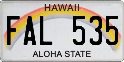 HI license plate FAL535