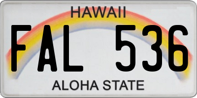 HI license plate FAL536