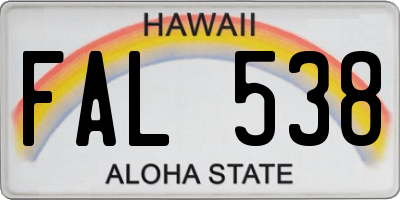 HI license plate FAL538