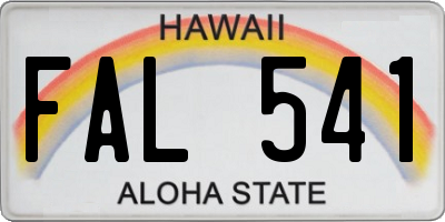 HI license plate FAL541