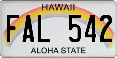 HI license plate FAL542