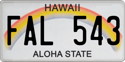 HI license plate FAL543