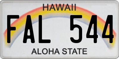 HI license plate FAL544