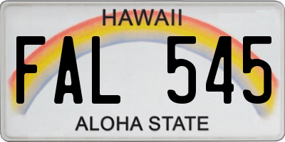 HI license plate FAL545