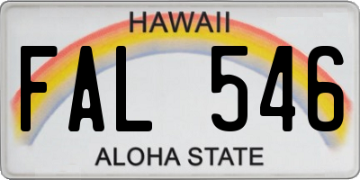 HI license plate FAL546