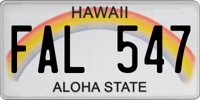 HI license plate FAL547