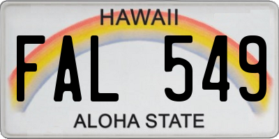 HI license plate FAL549