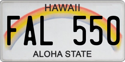 HI license plate FAL550