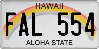 HI license plate FAL554