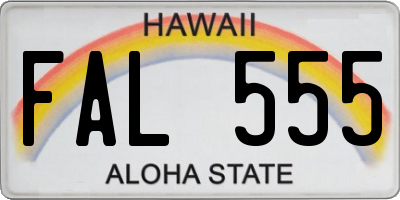 HI license plate FAL555