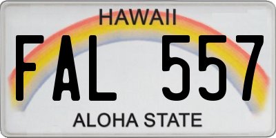 HI license plate FAL557