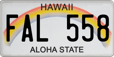 HI license plate FAL558