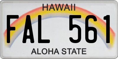 HI license plate FAL561