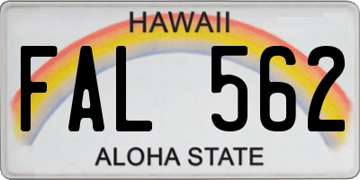 HI license plate FAL562