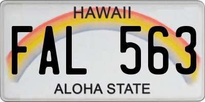 HI license plate FAL563
